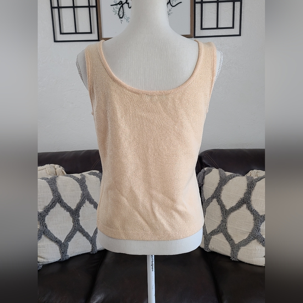 St. John Peach Knit Tank Top - Picture 6 of 8
